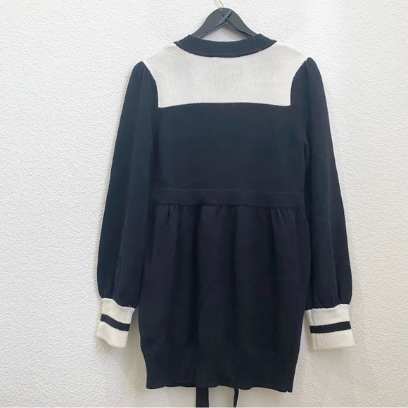 TWELVE by TWELVE Los Angeles Black & White Long Cardigan Sweater Size L - Picture 5 of 15